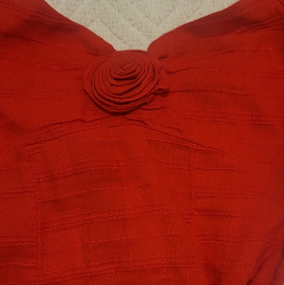 Free People Red Dress with Flower/Rose - Picture 9 of 15